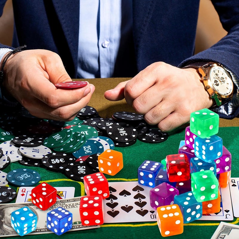 Lemicin 36 Piece 19mm Casino Style Craps Dice Sets Acrylic Translucent D6 Dice Bulk Square Rounded Edge for Casino Craps Table Games and Board Games Party Bar Entertainment - Image 4